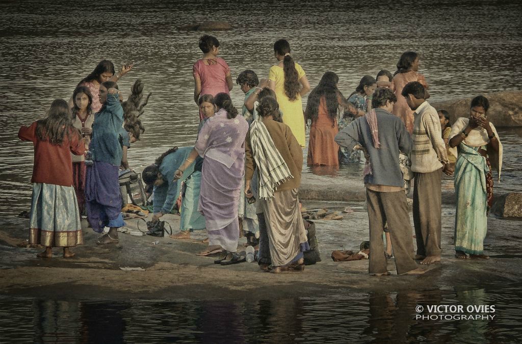 Morning Bath - Hampi